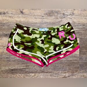 Roxy Camouflage Athletic Shorts with Pink Trim